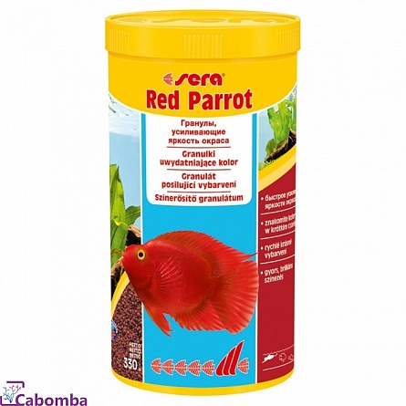 Корм для рыб красных попугаев Red parrot фирмы Sera (1 л) на фото